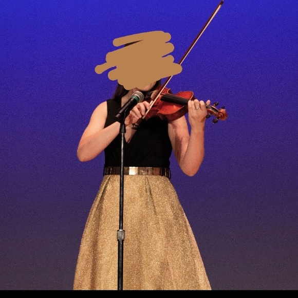 SOLD❤️❤️ Ieena for Mac Duggal black and gold ball gown size 8 - Picture 3 of 7